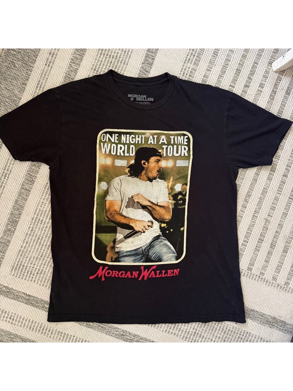 Morgan Wallen One Night At A Time World Tour Concert Tee XL Black Graphic